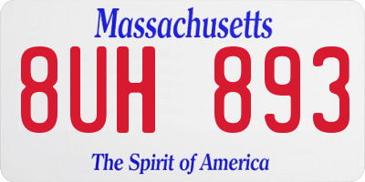 MA license plate 8UH893