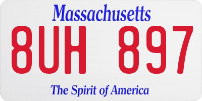MA license plate 8UH897