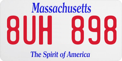 MA license plate 8UH898