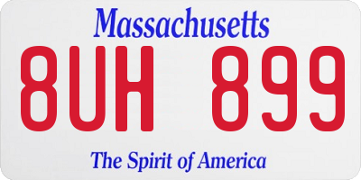 MA license plate 8UH899