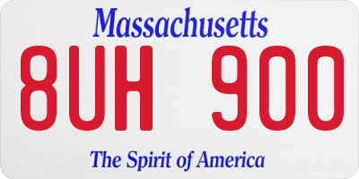 MA license plate 8UH900