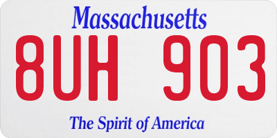 MA license plate 8UH903