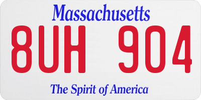 MA license plate 8UH904