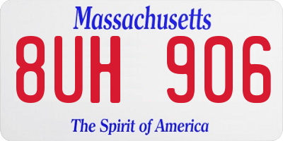 MA license plate 8UH906