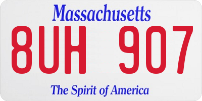 MA license plate 8UH907