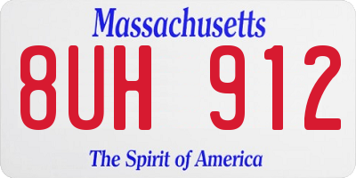 MA license plate 8UH912