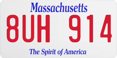 MA license plate 8UH914