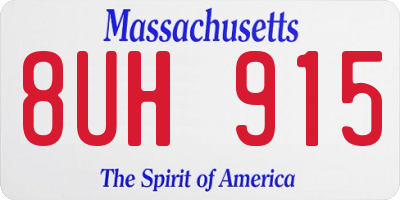 MA license plate 8UH915