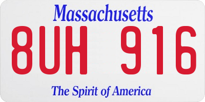 MA license plate 8UH916