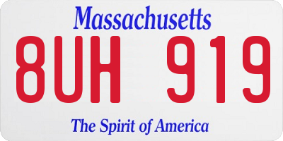 MA license plate 8UH919