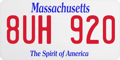 MA license plate 8UH920
