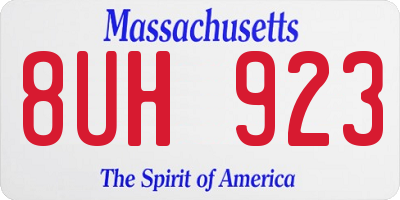 MA license plate 8UH923
