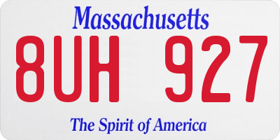 MA license plate 8UH927