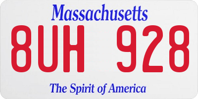 MA license plate 8UH928