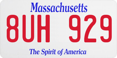 MA license plate 8UH929