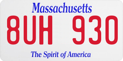 MA license plate 8UH930
