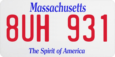 MA license plate 8UH931