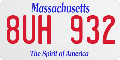MA license plate 8UH932