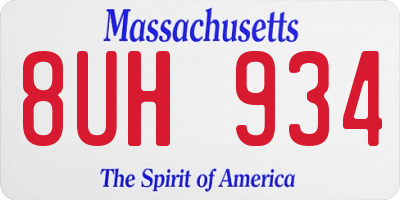 MA license plate 8UH934
