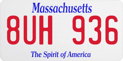 MA license plate 8UH936