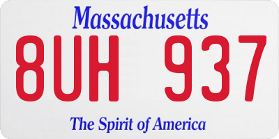 MA license plate 8UH937