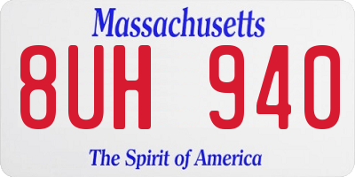 MA license plate 8UH940