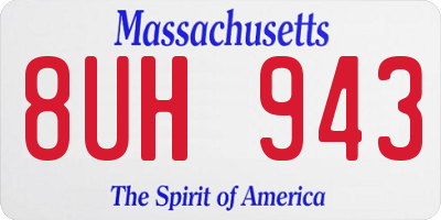 MA license plate 8UH943