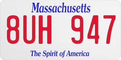 MA license plate 8UH947