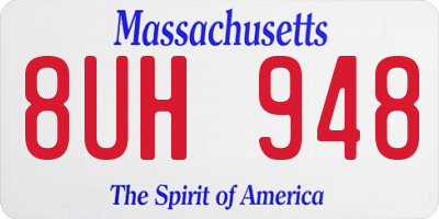 MA license plate 8UH948