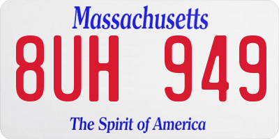 MA license plate 8UH949