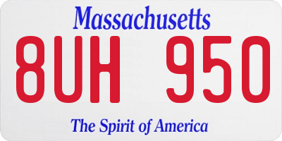 MA license plate 8UH950