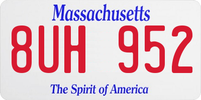 MA license plate 8UH952