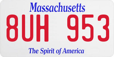 MA license plate 8UH953