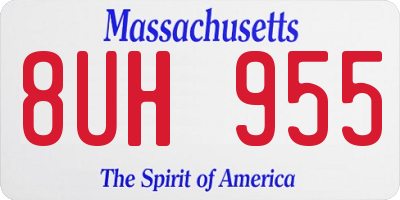 MA license plate 8UH955