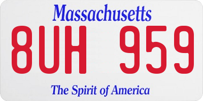 MA license plate 8UH959