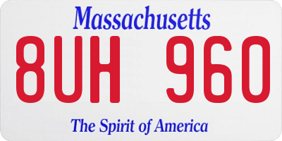 MA license plate 8UH960