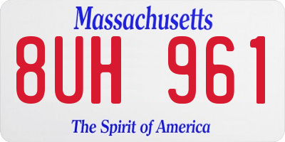 MA license plate 8UH961