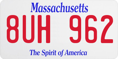 MA license plate 8UH962