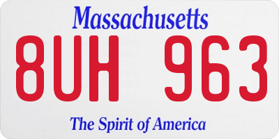 MA license plate 8UH963