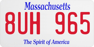MA license plate 8UH965