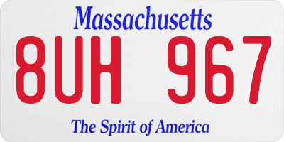 MA license plate 8UH967