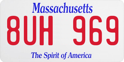 MA license plate 8UH969