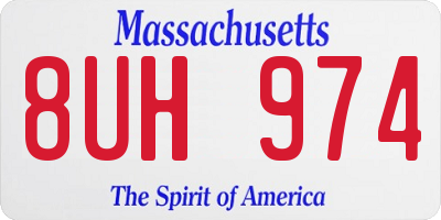 MA license plate 8UH974