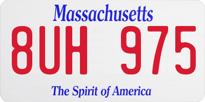 MA license plate 8UH975