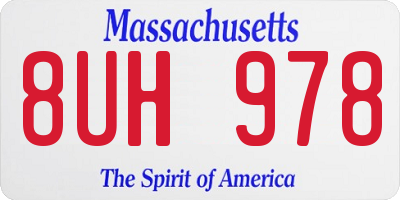 MA license plate 8UH978