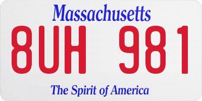 MA license plate 8UH981