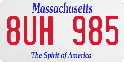 MA license plate 8UH985