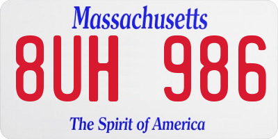 MA license plate 8UH986