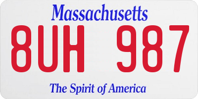 MA license plate 8UH987