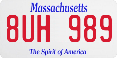 MA license plate 8UH989